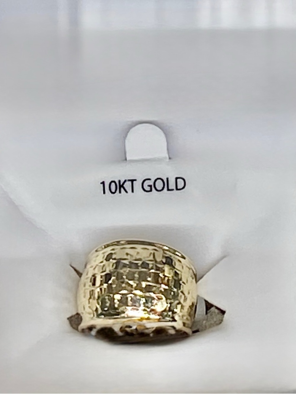 10KT Gold Textured Wide Band Ring